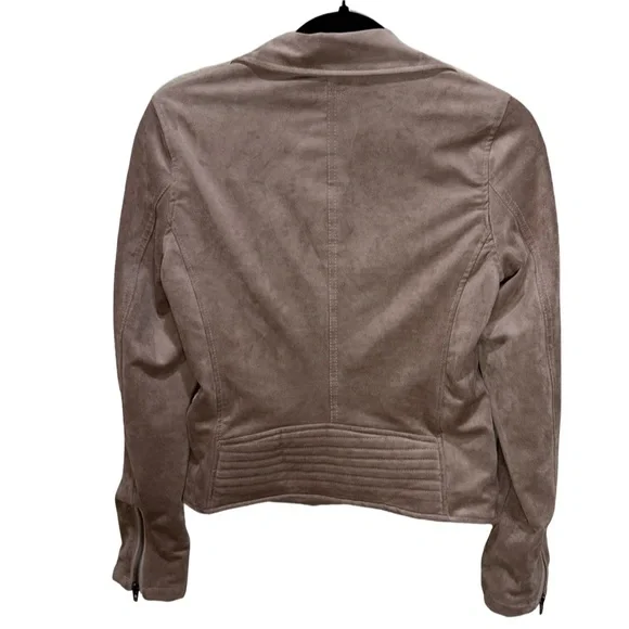 Blank NYC Faux Suede Moto Jacket - Sand Stone XS - Picture 4 of 6